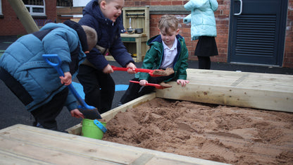 Outdoor Wooden Sandpit with Sliding Lid